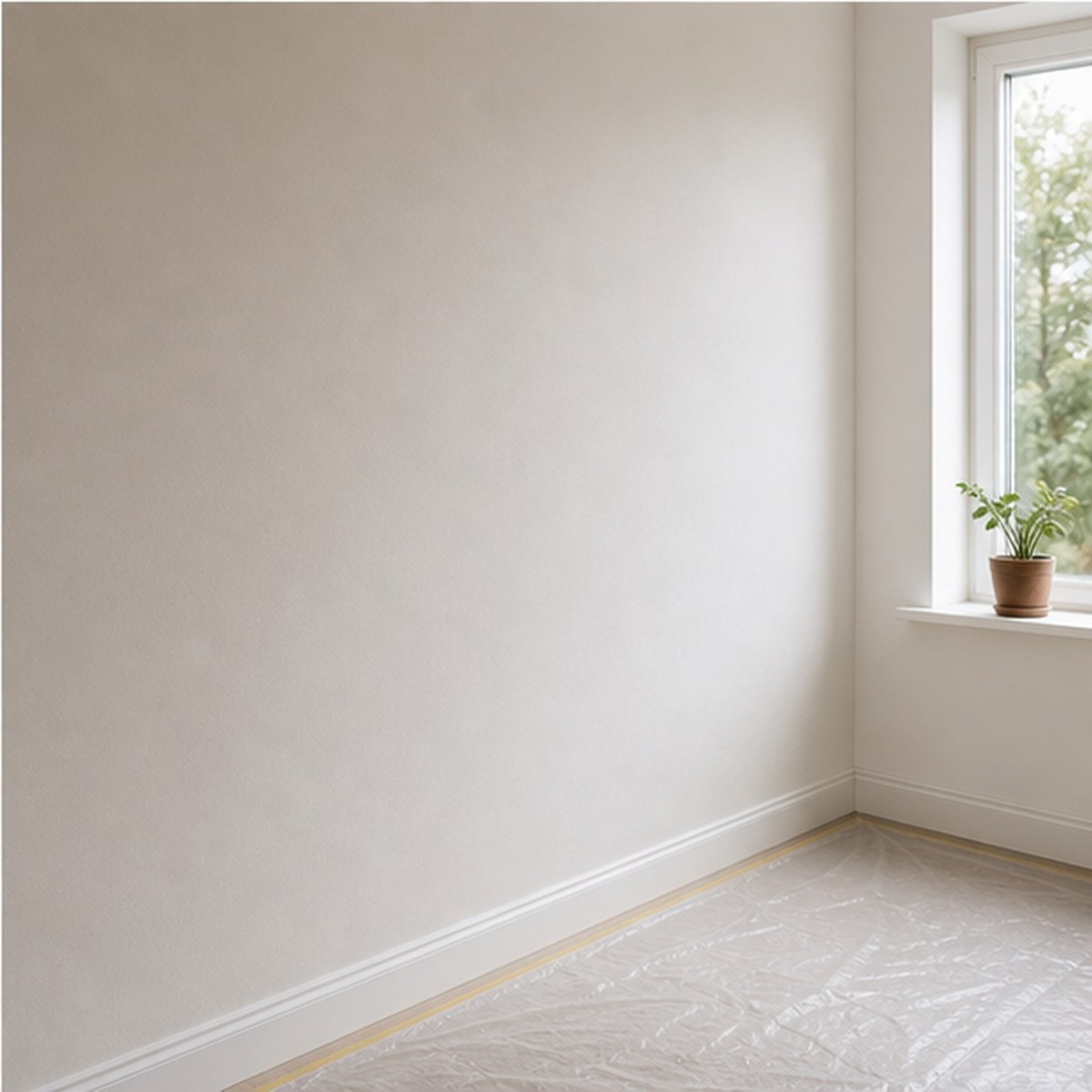 Glad geschuurde wand klaar voor renovlies